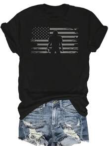 Camiseta cómoda de rugby para mujer y unisex, de verano, casual, transpirable, con cuello redondo, manga corta, estilo urbano y versátil, adecuada para adolescentes y adultos - Negro - Ver 1