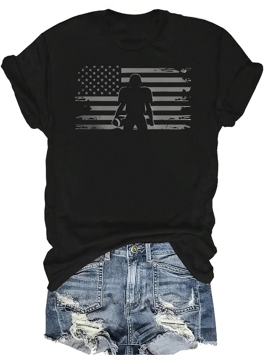 Camiseta cómoda de rugby para mujer y unisex, de verano, casual, transpirable, con cuello redondo, manga corta, estilo urbano y versátil, adecuada para adolescentes y adultos - Negro - Ver 1