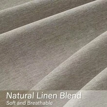2 Panels Pinch Pleated Curtains Natural Linen Pinch Pleat Back Tab Semi-Shading Drapes With Hooks Rings Window Curtains Home Decor - DARKFLAX - View 2