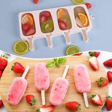 3 Pack Large Popsicle Molds 4 Cavities Cake Silicone Molds Oval Cakesicle Molds Homemade With Wooden Sticks