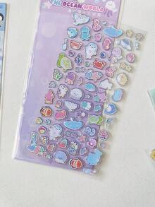 Metallic Silver Glaze Stickers, 3D Cute Animal Decorative Stickers, Suitable For Phone, Water Cup, DIY, Gifts