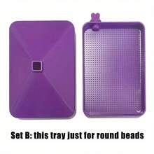 3 合 1 钻石画托盘带漏斗储物盒和盖子 - 钻石画工艺收纳盒，防溢设计和四边形托盘，适用于 DIY 钻石艺术用品 - 钻石画爱好者的理想礼物，钻石画储物托盘，钻石艺术画配件 - 彩色 - 查看 8