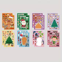 8/16pcs Christmas Stickers, Christmas Tree, Santa Claus, Snowman, Reindeer, House Stickers, DIY Decor Stickers, Holiday Party Toys Stickers