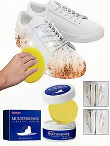 jakehoe 白色运动鞋清洁套装 - 鞋边清洁剂、去污剂、增白清洁剂、海绵、固体去污膏、多用途清洁霜 - 彩色 - 查看 3