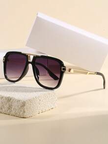 Sporty Outdoor Y2K Retro Driving Travel Beach Unisex Summer Big Frame Fashion Sunglasses, Women's Fashion Sunglasses, Suitable For Office Desk And Home Decor, Eyewear Accessories, Decorative Accessories, Durable Structure, Women's Fashionable Square Sunglasses, Full Frame, Metal Hinges, Suitable For Daily Use, Commuting, Fashion Photography, Holiday Gifts, Daily Eyewear | Minimalist Style | Durable Sunglasses