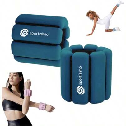 Polainas para Tobillos y Muecas, Peso de 1 Libra Medio Kilo. Pesas de Silicon para Yoga Pilates Fitness Gym Ajustables Innovadoras Comodas Modernas
