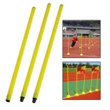 3 Pieces Set Of Heavy-Duty Football Goal Post Obstacle Markers - Bright Yellow Training Rod, 50.01cm High Per Section, Suitable For Football, Soccer, Field Hockey - Durable PVC Structure, Suitable For Flexibility, Speed, Tactical Practice, Team Building - Portable Obstacle Training Equipment, Suitable For Home/Outdoor Practice