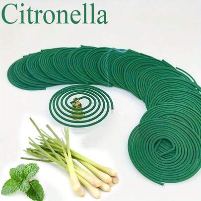 22/44/66pcs Natural Citronella Spiral Incense, Burn Time Approx. 3-4 Hours, Long-Lasting Citronella Fragrance, Suitable For Home, Patio, Camping And Outdoor Activities, Applicable For Yoga And Air Circulation