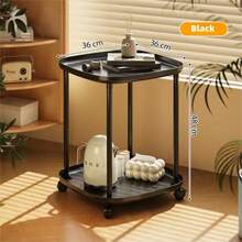 1 件北欧现代简约可移动沙发边桌，多功能储物咖啡桌，适用于卧室、客厅