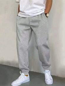 1pc Teen Boys Casual Ribbed Sweatpants With Pockets, Suitable For Indoor/Outdoor Sports, Spring/Autumn/Winter - Grey - View 6