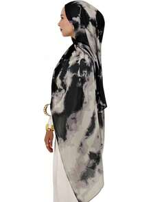 ZGMYC Watercolour Floral Printed Hijab Scarf For Women Soft Modal Cotton Instant Hijab Head Wraps Shawls Long Scarveshalloween - Color 3 - 查看 12