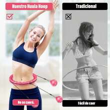 LIKYO Weighted, 32 Nudos Desmontables para Adultos Y Principiantes,Aro de Fitness Infinito Ajustable y Desmontable, 2 en 1 Equipo de Ejercicio de Cintura y Abdominales - 1 - Ver 6