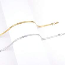 Collar de cadena con hoja de acero inoxidable de 4 mm, collar gargantilla minimalista de estilo europeo de moda para hombres y mujeres, parejas