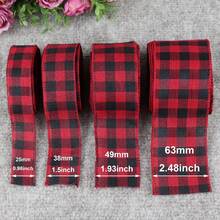 1pc Plaid Burlap Ribbons Wired Edge Tape Christmas Ribbon For Gift Wrapping DIY Hair Bows Christmas Decoration