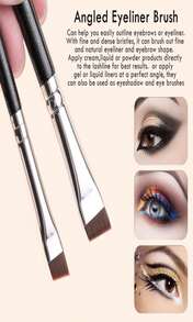 KINGMAS 7pcs Eyeliner Brush Set, Angled Flat Gel Eye Liner Makeup Brushes, Ultra Thin Liner Brush, Fine Point Eyeliner Brushes For Women Girls