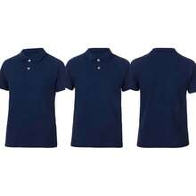 Young Boys Polo Shirts - Navy Blue - View 1