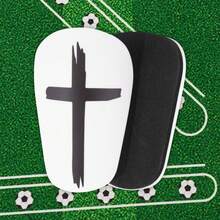 1 Pair Cross Pattern Football Shin Guards, Comfortable Wear - Suitable For Football, Basketball, Baseball And Other Sports - Football Training Equipment