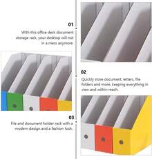 MAGICLULU 1 Juego De Portadocumentos De Color Cajas De Almacenamiento Decorativas Carpeta Organizadora De Papel Estantería Para Oficina Estante Para Archivos De Revistas Carpeta - Vistoso - Ver 6