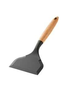 Silicone Wide Spatula, Wooden Handle, Non-Stick For Pancakes, Fish, Eggs, Cookies, Omelets, Flexible And Durable, Suitable For Non-Stick Cookware (Black) - Black - View 17