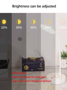 USB 可充电 LED 台灯、台灯、LED 护眼台灯、USB 线供电阅读灯、无限可调光装饰夜灯，三级亮度可调，可在白色/中性色/暖光模式之间切换，并具有小夜灯功能，保护眼睛，非常适合家庭办公室阅读和学习 800mAH