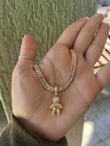 Virginia Gold Plated Studded Son Boy Girl Chain - 1 BOY - View 2