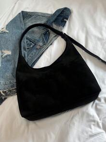 1 件 YouBei 绒面革腋下包女士单肩斜挎包（带小袋），适合女孩、女士、大学生、年轻专业人士，非常适合工作、商务、通勤、上学 - 黑色 - 查看 6