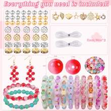 100/360/720Pcs Glass Beads For Bracelets, 8mm Crystal Glass Beads For Jewelry Making Round Friendship Bracelet Making Kit Bead DIY Crafts For Birthday Gifts