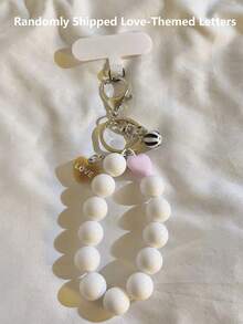 1pc Handmade Heart-Shaped Beaded Lanyard, Candy Color, Creative Accessory For Cameras, Phones, Bracelets - Multicolor - View 7