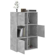 Mobiletto portaoggetti Larryhot grigio cemento 60x29,5x90 cm Legno ingegnerizzato, robusto e durevole, facile da montare, stile decorativo, adatto per riporre soprammobili, statuette, libri, piccoli oggetti, ecc. - Grigio - Visualizzare 5