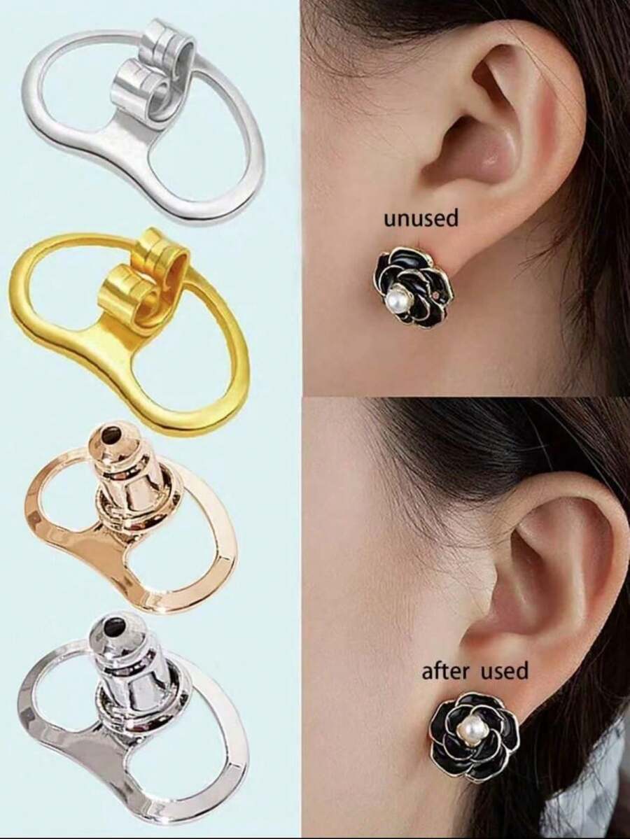 1 Pair Of European And American Fashionable And Simple Copper Pig Nose Ear Studs, Ear Blockage Auxiliary Device, Anti-Sagging DIY Accessory, Ladies' Ear Blockage, Festival Gift, Daily Use