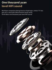 全新无线蓝牙耳机，带镜面LED数字显示屏，重低音，内置麦克风，音质清晰，无线游戏耳机，待机时间长，支持音乐和多模式游戏