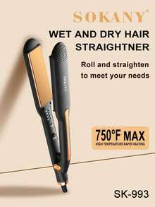 SOKANY Ceramic Hair Straightener, 3-In-1, Wet & Dry Use, 4 Speed Settings, Up To 750°C, PTC Fast Heating, 360° Rotation. Suitable For Home And Salon. - UK Plug(220-240V) - View 12