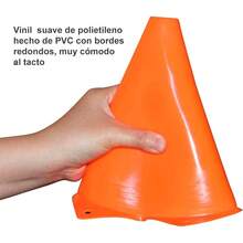 Conos para entrenamiento deportivo como baloncesto, fútbol, entrenamiento de agilidad y coordinación o actividades al aire libre, conos naranjas para el tráfico - 9"-24 piezas - Ver 8