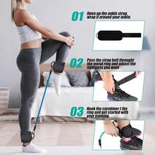 JASUVII Bandas Elasticas Fitness, Barra de Pilates Multifuncional de 11 Piezas, Bandas de Tobillo para Entrenamiento, Equipo de Ejercicio Glúteos para Mujeres Piernas y Glúteos - AWB - Ver 11