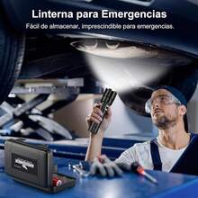 Shadowhawk Linterna Led Recargable, Lampara De Mano 100000 Lumenes XHP70.2 Linternas Led Recargables Alta Potencia, USB Potente Linterna Tactica Militar, IPX67 Impermeable 5 Modos Portátil linternas - rojinegro - Ver 10