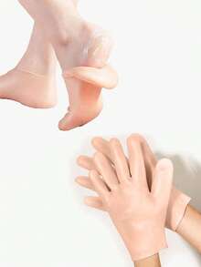 21双硅胶保湿舒缓袜，1双高弹力压缩袜，可重复使用芦荟袜，过夜SPA袜，防滑凝胶高跟袜，适合皮肤干燥和足部粗糙的男女，家庭足部护理 - 彩色 - 查看 15