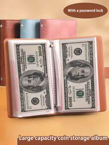 1 件 PU 密码锁鳄鱼纹现金储蓄日记本 - 100 天情侣储蓄挑战套装，多功能便携收纳本，带储物袋。非常适合学生返校或储蓄目标 - 带现金追踪和账单存储功能的理财日记本。 - 彩色 - 查看 6