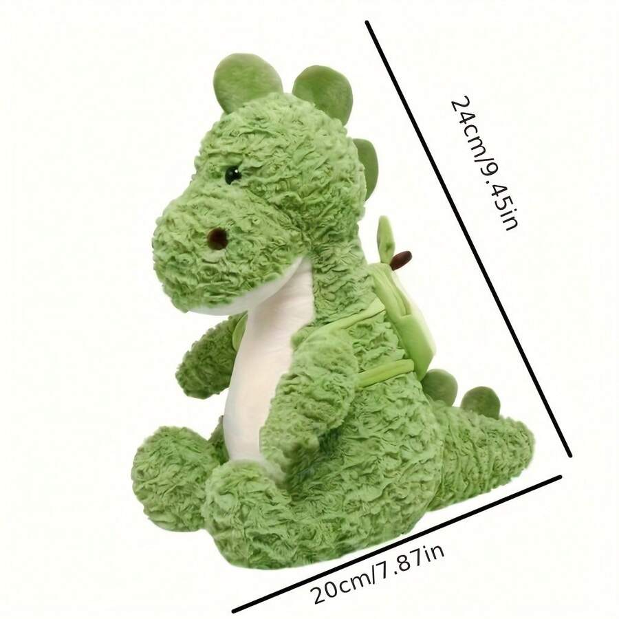Sac à dos en peluche verte en forme de dinosaure, poupée interactive à mâcher, soulagement de l'anxiété, compagnon de sommeil, poupée à mâcher durable, poupée en peluche, poupée animal en peluche