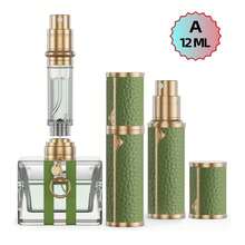 超纤维皮革包覆合金，优质旅行香水瓶，香水喷雾泵，从瓶底填充香水喷雾，可再填充迷你香水分配器/5ML 容量