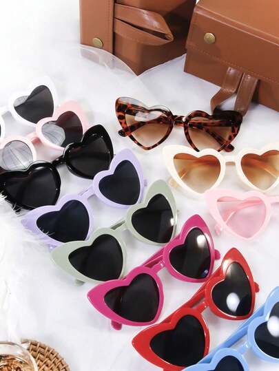 1 pieza Gafas con forma de corazón para fiesta de despedida de soltera, accesorios para boda al aire libre, regalos para damas de honor, suministros para bodas, adecuado para uso diario, festivales y decoraciones de fiestas, mejorando la atmósfera, suministros para fiestas, decoraciones de festivales, suministros para fiestas de Navidad, suministros para fiestas de Halloween, suministros de Año Nuevo, gafas de fiesta