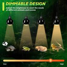 75W Reptile Heating Lamp, E27 Base, Simulates Natural Sunlight, Dimmable, Suitable For Chickens, Puppies, Maned Lizards, Lizards, Turtles, Snakes And Other Reptiles To Bask