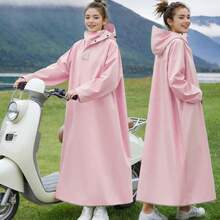 Płaszcz przeciwdeszczowy z kapturem unisex, odpowiedni do jazdy na rowerze na świeżym powietrzu, motocyklu, roweru, pieszych wędrówek, całkowicie wodoodporny, na deszczową pogodę