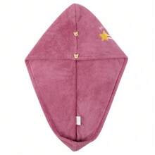 1 PC Ultra-Fine Fiber Hair Towel Bag, Women's Quick-Dry Hair Cap, Highly Absorbent Hair Towel Bag With Strong Water Absorption Capacity, Modern Geometric Pattern Knitted Fabric, 260 Grams In Weight, Featuring Space-Themed Embroidery, Suitable For Bathroom Accessories, Bathroom Decoration, Summer Items, School Supplies - Hair Cap.