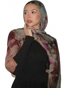 ZGMYC Watercolour Floral Printed Hijab Scarf For Women Soft Modal Cotton Instant Hijab Head Wraps Shawls Long Scarveshalloween - 顏色 1 - 查看 12
