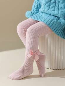 1 件女童纯色保暖内衬紧身裤，小女孩蝴蝶结保暖裤，保暖内衬，适合 5°C 以下，适合秋冬季 - 彩色 - 查看 6