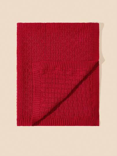 1pc Baby Knitted Blanket With Cross Pattern, Soft & Fashionable Throw Blanket For Daily Use