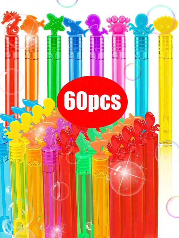 Creative Ocean Animal Shaped Bubble Blower Toys, Colorful Mini Bubble Wands, Outdoor Party Atmosphere Makers, Handheld Bubble Test Tubes (Bubble Liquid Not Included)