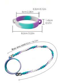 1pc Silicone Water Bottle Handle Hanging Rope, Suitable For 8-40 Ounce Bottles As A Universal Accessory, Suitable For Outdoor Travel, Sports And Leisure Walking, Water Bottle Sling - 彩色 - 查看 6