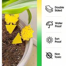 50 Pieces Of Random Shapes Indoors, Outdoors, Kitchen, Office, Yellow Sticky Traps For Fungus Gnat, Fly And Flying Insects,  & Odorless, Kid & Pet , Economic Pack 58 Pcs Flying Insect Traps For Plants,