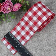 1pc Plaid Burlap Ribbons Wired Edge Tape Christmas Ribbon For Gift Wrapping DIY Hair Bows Christmas Decoration